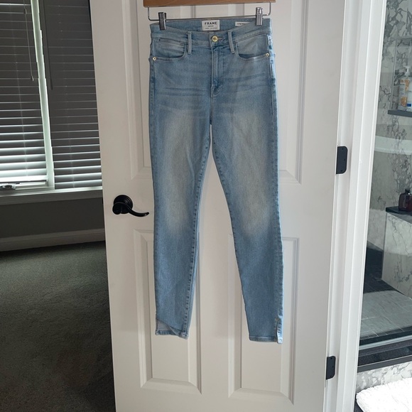 FRAME Le High Skinny de Jeanne Crop Skinny Jeans in Ocean Ridge Sz 27 - Picture 2 of 8